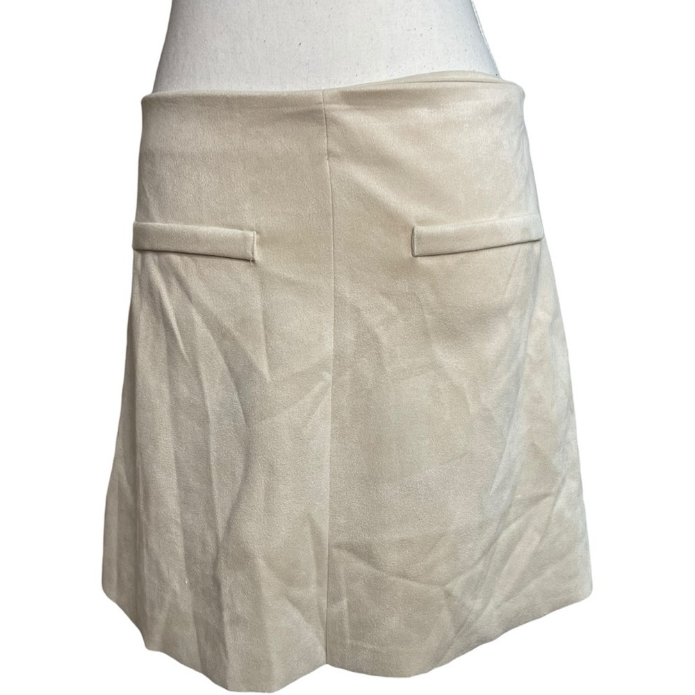 Zara Faux Suede Mini Skirt Beige